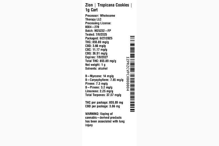 Tropicana Cookies by Zion