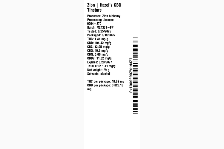Hazel's CBD by Zion